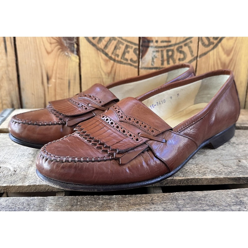 Johnston & Murphy Loafers Kiltie Aragon Men 9 Brown Excellent